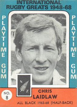 1968 Playtime Gum International Rugby Greats 1948-68 #8 Chris Laidlaw Front
